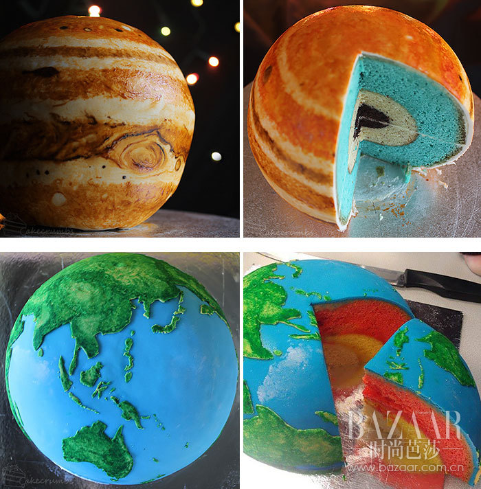 Jupiter And Earth Structural Layer Cakes