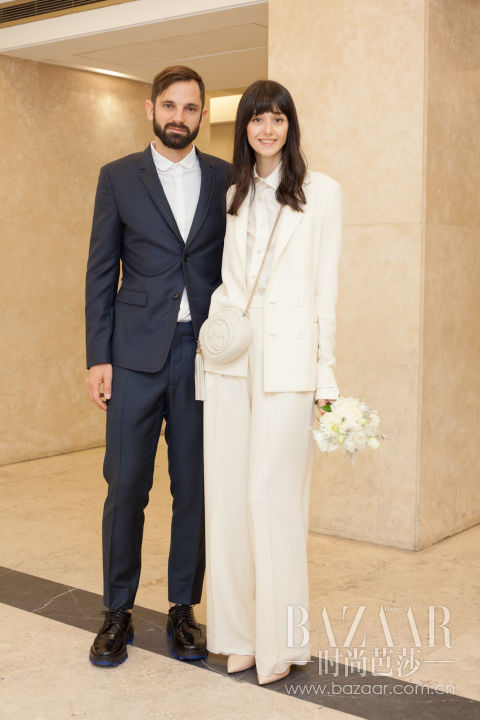 Ceci MendezӰʦϹDiego Zukoȥ Ceci wears a Ralph Lauren Collection suit, Nicholas Kirkwood shoes and a Gucci clutch; Diego wears Dior Homme.