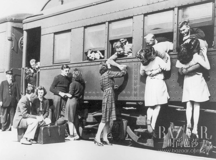 Saying Goodbye At The Train Station Before Departing To WWII