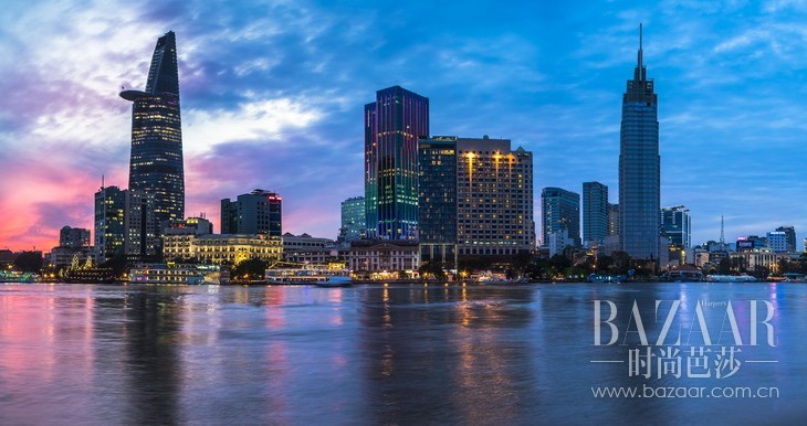 The Reverie Saigon - Exterior at Sunset