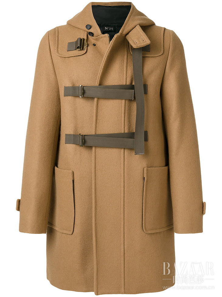 N21 hooded zipped coat at Farfetch