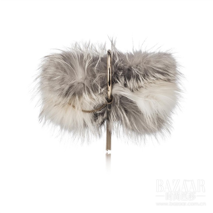 CHARLEY-METALLIC TIPPED FOX FUR -MOONSTONE