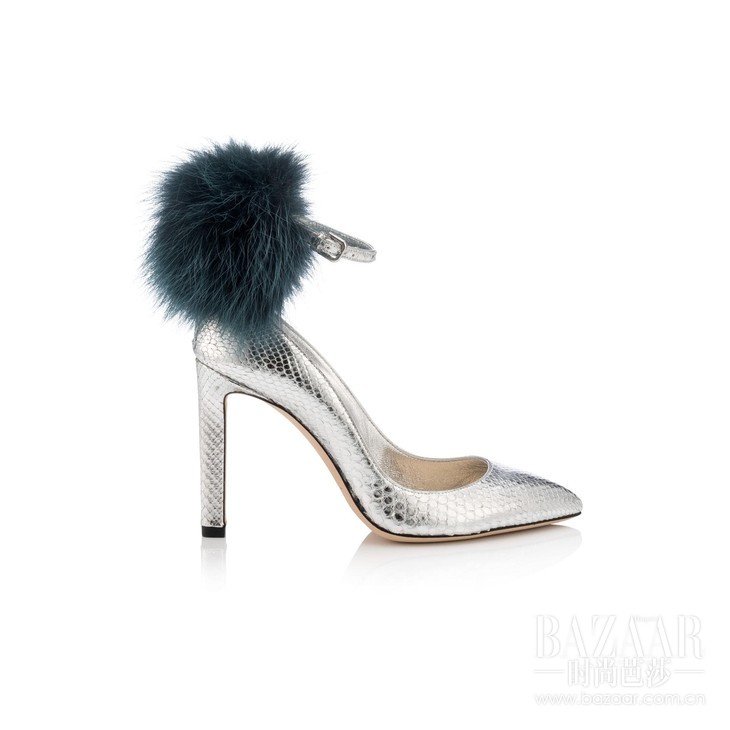 SOUTH 100 - PYTHON WFOX FUR - SILVER BOTTLE GREEN