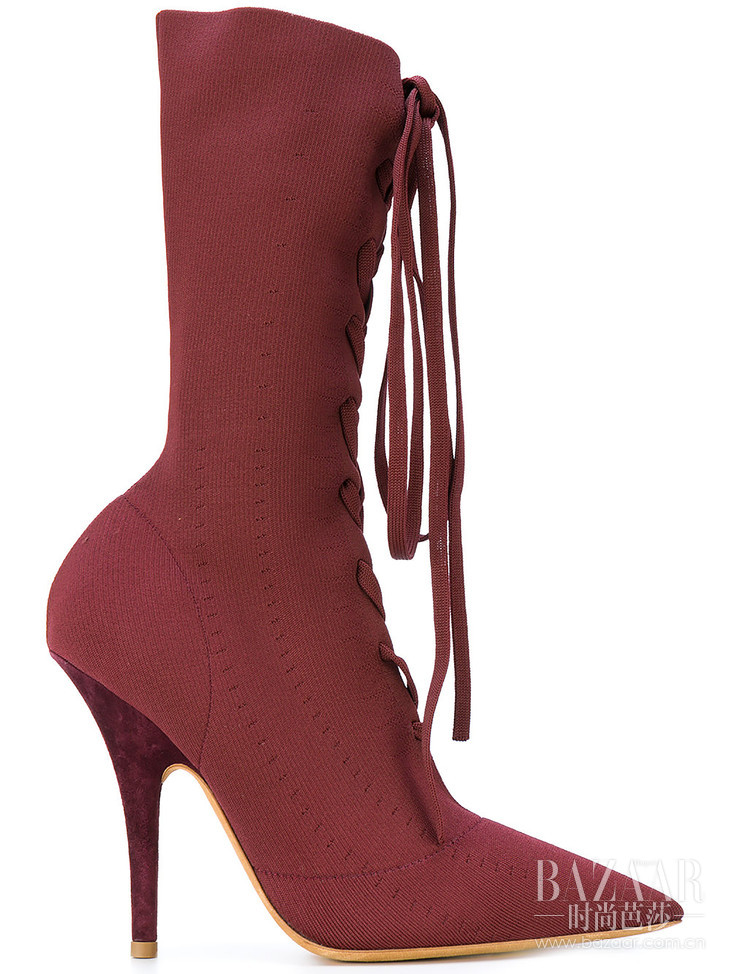 YEEZY pointed lace-up boots at Farfetch