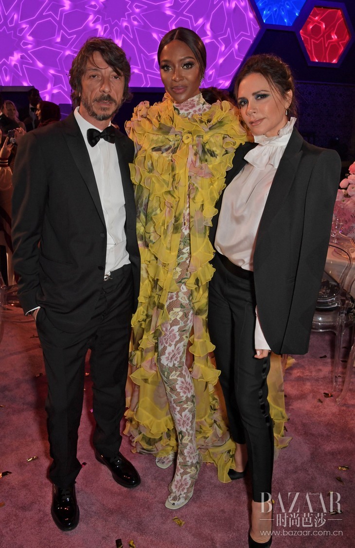 Pierpaolo Piccioli, Naomi Campbell and Victoria Beckham at Fashion Trust Arabia